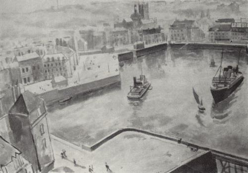 The Port of Dieppe, 1929, Kuzma Petrov-Vodkin