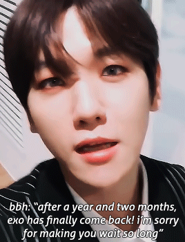 exo-stentialism:Baekhyun’s comeback message to his Eries! // weareone.exo IG 181103