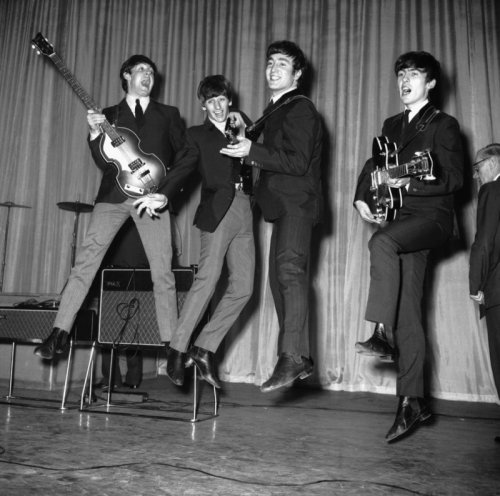 The Beatles, at rehearsals for the Royal Variety Command Performance, Prince of Wales Theatre