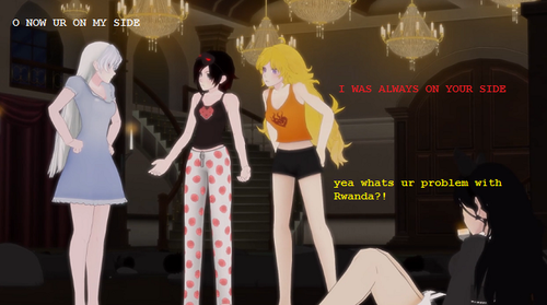 xekstrin:  RWBY AU where everything is the same except Yang always refers to Ruby by increasingly bizarre nicknames        
