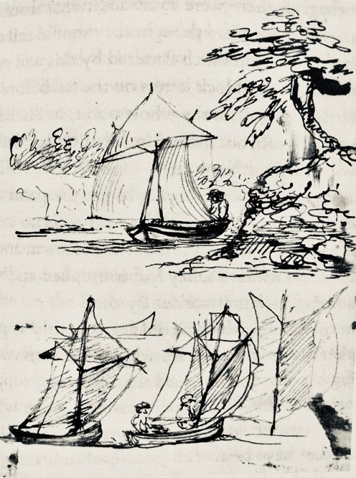 bookwormbysshe: Sketches of boats by Percy Shelley. His poetry drafts were often covered front and b