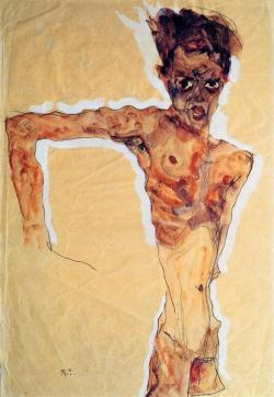 egonschiele-art:    Self Portrait (1911)
