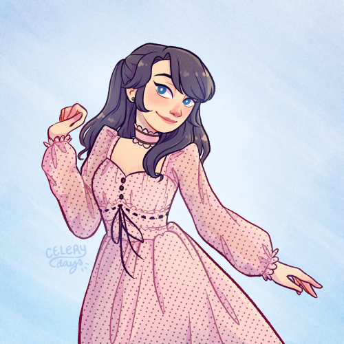 Marinette in a pretty dress for @leviaana‘s 10k DTIYS on Instagram!Too soft and lovely not to 