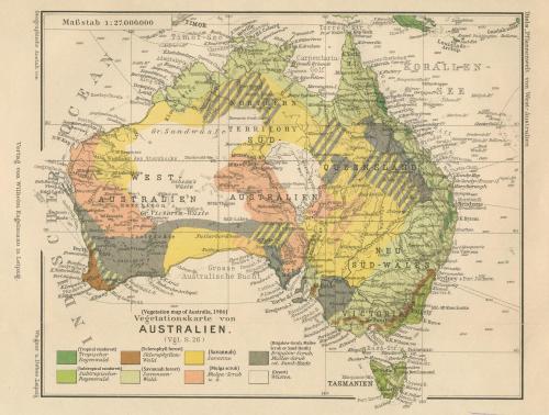 mapsontheweb:  Vegetation map of Australia, 1906.