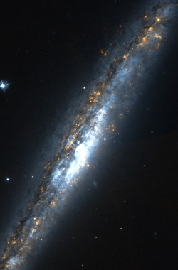 galaxiesoftheuniverse:NGC 5775 is a spiral galaxy, member of the Virgo Cluster, that lies at a distance of about 85 million light-years. Although the spiral is tilted away from us, with only a thin sliver in view, such a perspective can be advantageous