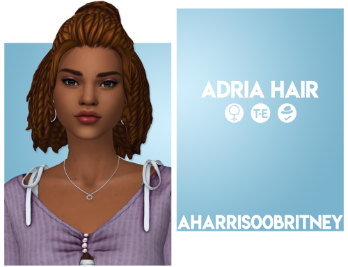 aharris00britney:Adria HairBGCHat Compatible18 EA ColorsCustom Thumbnails for all filesTerms Of UseD