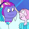 heckyeahbispearl: Hey! I’m kinda short on ideas, so I would love to here your answers to this question: What’s the craziest thing that Bismuth has done to impress Pearl?   Thanks!!!  Bismuth tries to get a makeover (I have my own guesses as to who