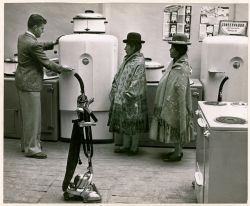 Bolivian women check out the latest merchandise at a department store, August 1943.Photograph by Fen