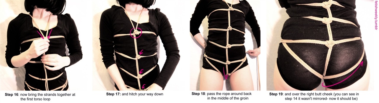 fetishweekly:  Shibari Tutorial: Mirror Harness♥ Always practice cautious kink!