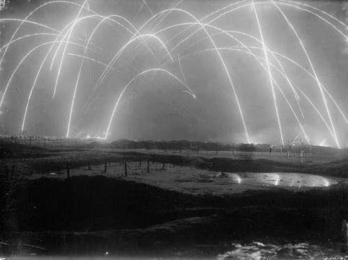 warhistoryonline:This is Trench Warfare. Photo taken by an official British Photographer during WWI,