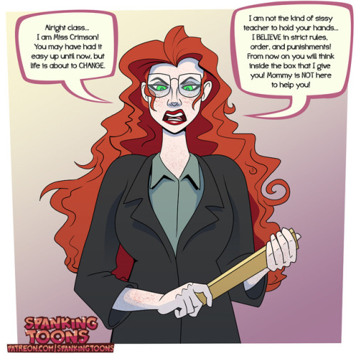 Couple new spankingtoons images at the Patreon this week! First is of Grace Crimson, a strict and cr