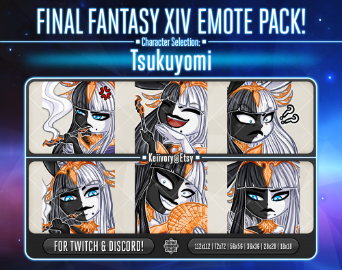 A commission of Tsukuyomi emotes for someone over on Etsy~ https:// www. etsy. com/ listing /1163642