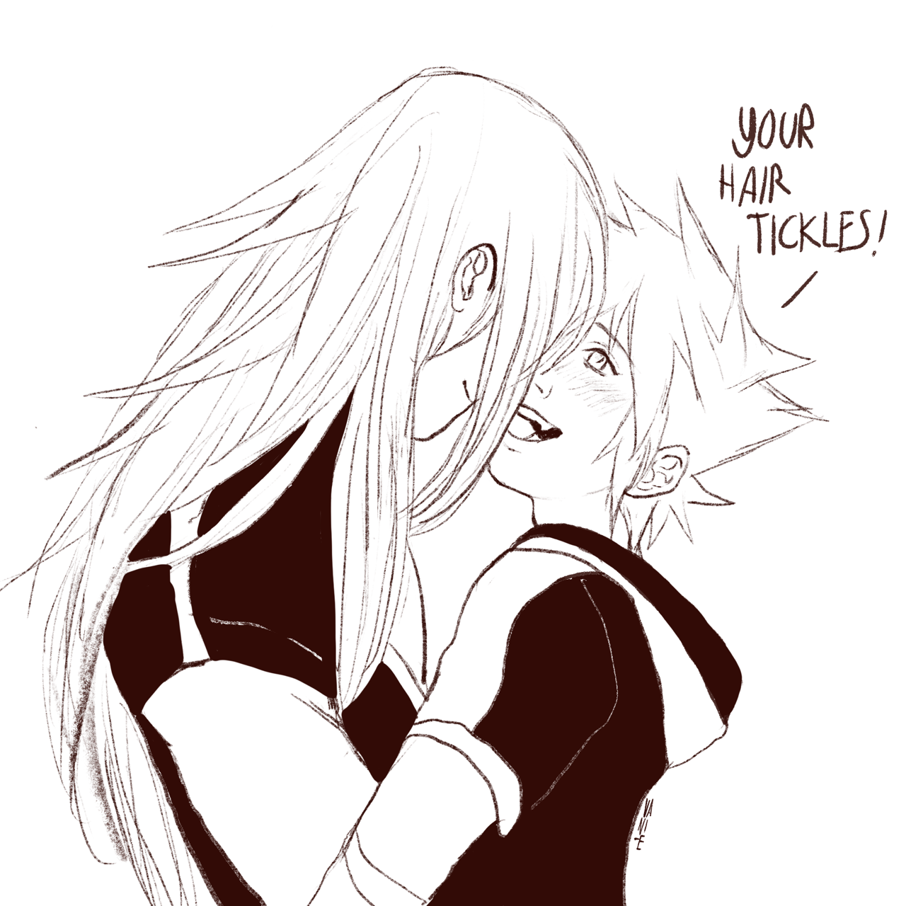 vani-e:  Long haired Riku sketch 💕