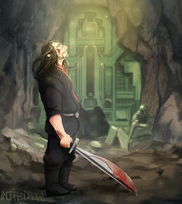 injureddreams:  Commission for artandrhinos Thorin after the war is won and in a