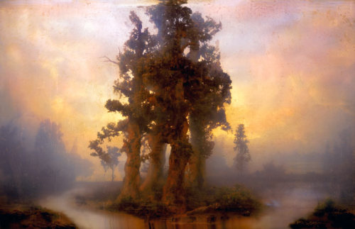 paimona: “Kim Keever shoots large-scale photographs of incredibly detailed landscapes in a 200-gallon tank of water. The tank is filled with water or dry ice and lit with gel-covered lights to transform the strange world into a hazy, fantastical world.”