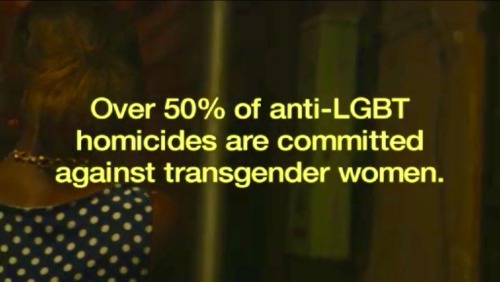 69tolife: Transgender hate crime statistics presented in Laverne Cox Presents: The T Word. Watch here or here. Additional sources: U.S.A. transgender suicide statistics (see KEY FINDINGS, page 8) General United States suicide statistics (see “Nonfatal