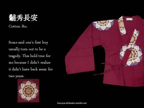 fouryearsofshades: A selection of tops from my hanfu wardrobe. There are some of the more memorable