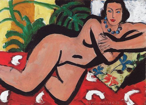 artist-matisse: Reclining Nude with Blue Eyes, 1936, Henri Matisse