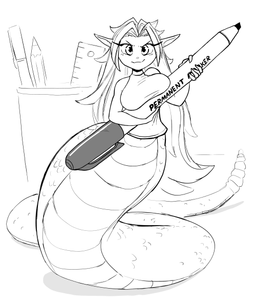 siebedraws:Tiny lamia on her way to draw