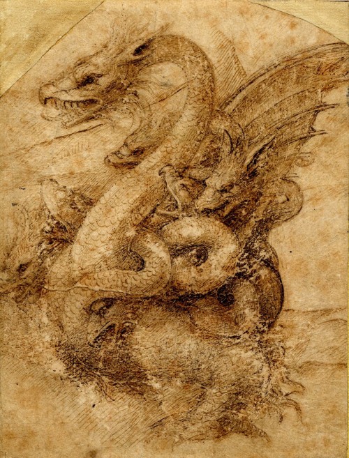scribe4haxan:A Seven Headed Dragon (c. 1500-1600) - Formerly attrib. to Amico Aspertini, ascribed to Leonardo da Vinci 