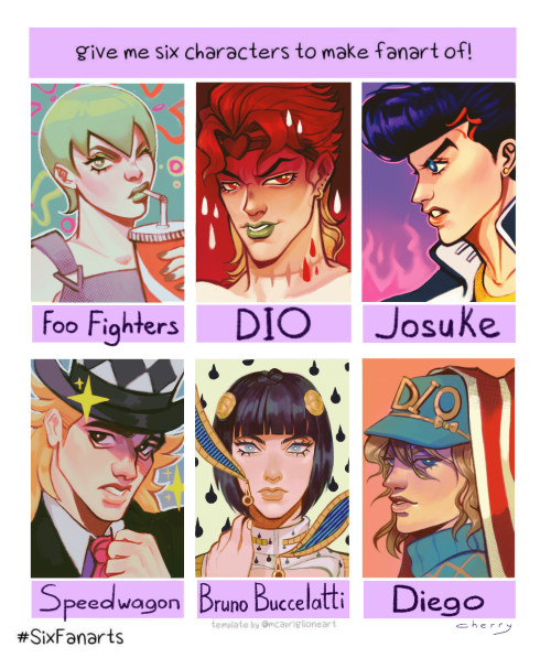 i did a six fanarts thing too! JOJO ver.