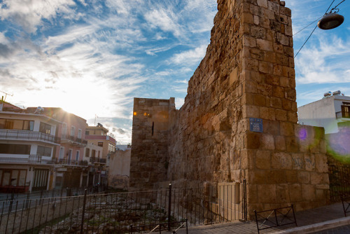 Hiding behind wall.Fortifications in Chania, Crete 2018.