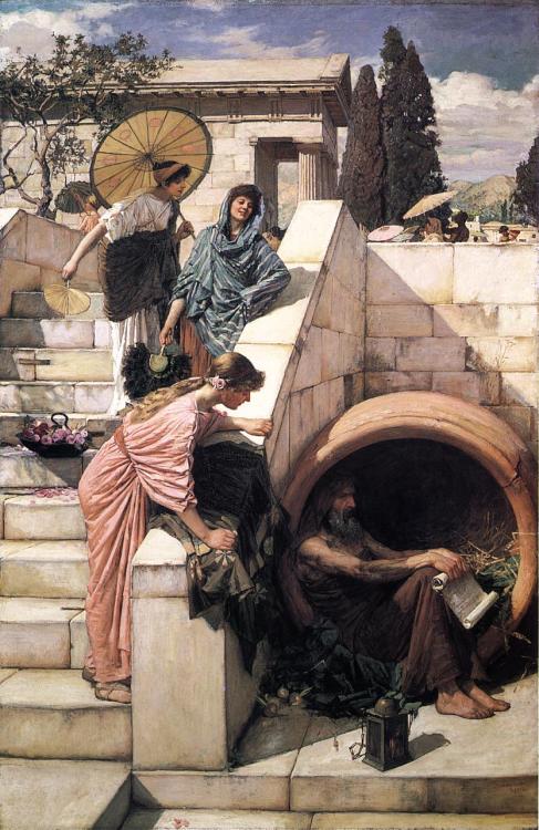 femme-de-lettres:Large (Wikimedia)John William Waterhouse painted Diogenes in 1882.A pseudoperiptera