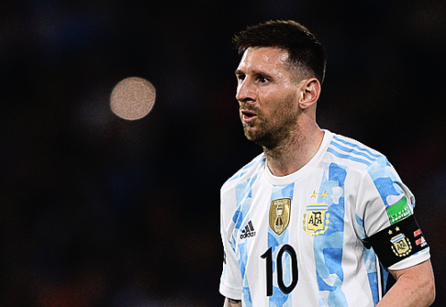 LIONEL MESSI↳ South American qualification football match for the FIFA World Cup Qatar 2022 on March