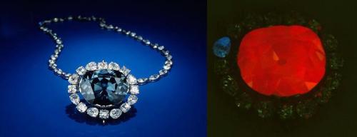 Spotlight on the gem world: Glowing diamonds.The Hope diamond shown here is one of the most famous d