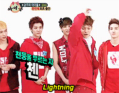 baekaid-o:  Exo demonstrating their powers 