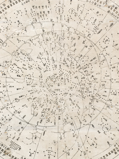 givemesomesoma:Japanese star map. Tenmon Bun’ya no zu map showing divisions of the heavens and