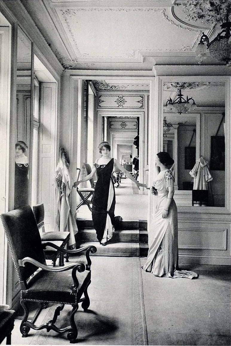 sydneyflapper:  House of Worth salon,  Créateurs de la Mode  (1910) by  Roger-Milès