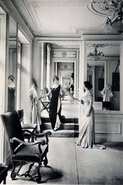 sydneyflapper:  House of Worth salon,  Créateurs de la Mode  (1910) by  Roger-Milès  