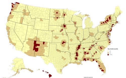 mapsontheweb:1492 population density map of what is now the USA. by @RWArchaeology