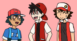 lesbiansnubbull: gameverse red would probably be a little overwhelmed by manga red and ash