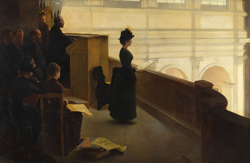 The Organ Rehearsal (1885). Henry Lerolle (French, 1848-1929). Oil on canvas. Met.Set in the choir l