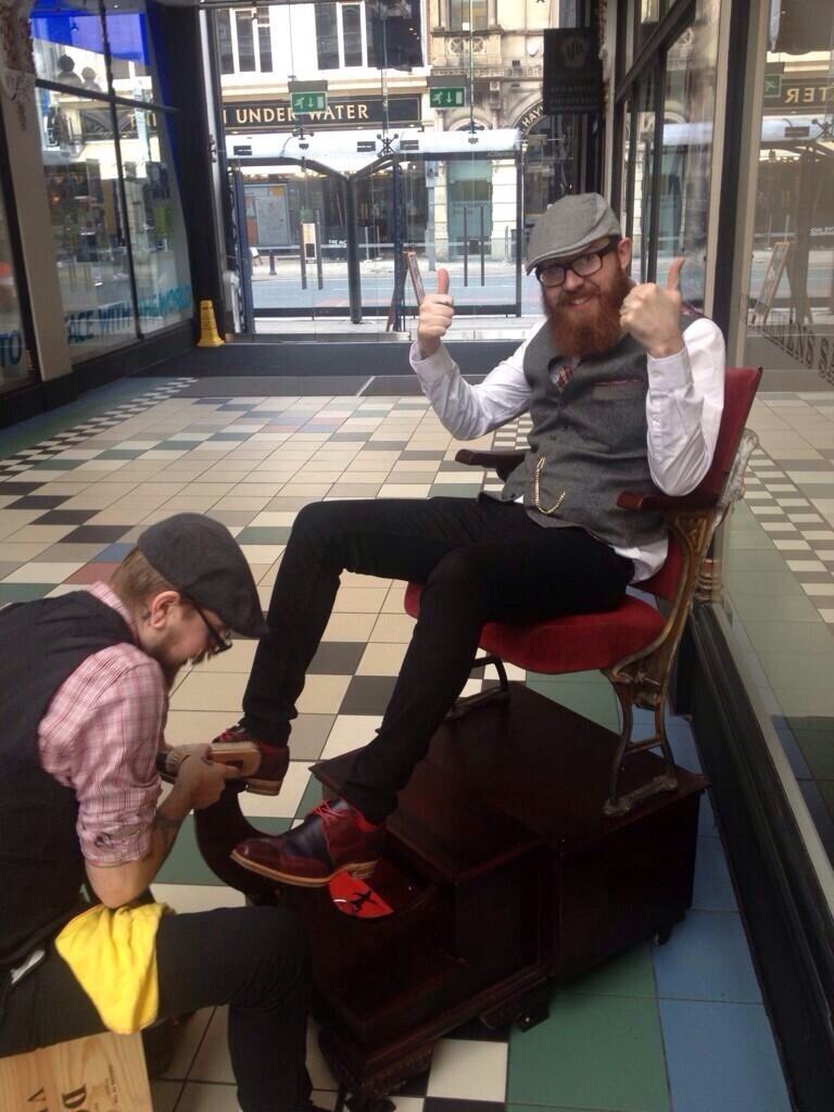 scoundrelmav:  At Barber Barber, we offer a shoe shine service. Complementary with