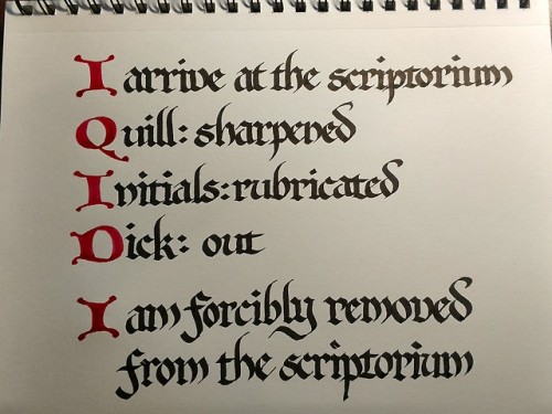 theshitpostcalligrapher:and that’s the story of why @salparadisewasright is not to be brought along to proper scribe eve