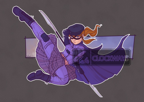 clockwaysarts: A commish of Hat Girl dressed as Hit-Girl Had fun with the dynamic pose for this mash