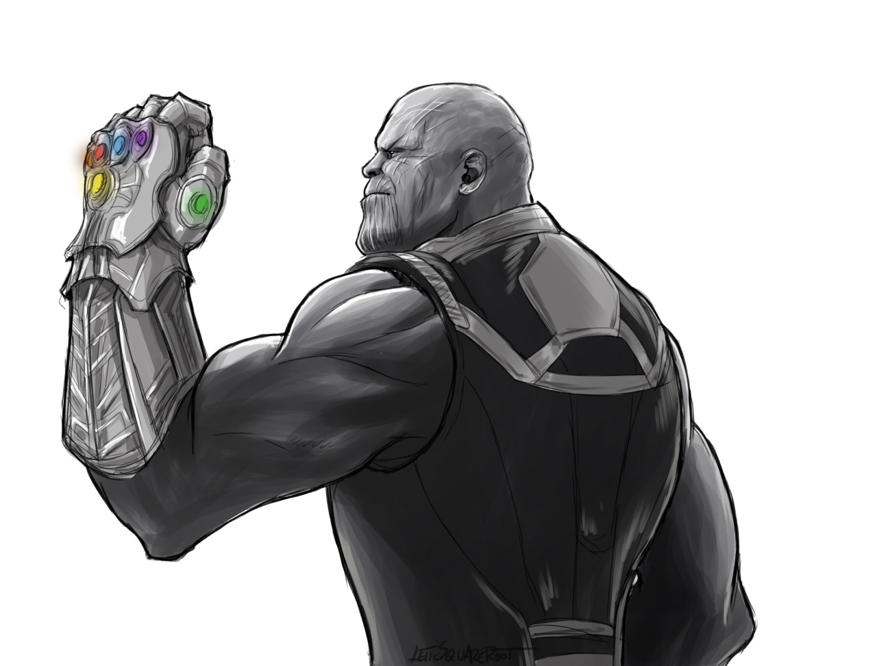Buy Thanos Infinity War Drawing Online in India - Etsy