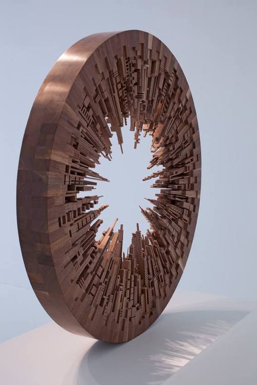 asylum-art:  Wooden Cityscapes Sculpted by James McNabb Furniture-maker-turned-sculptor James McNabb  just opened a new exhibition of work titled Metros at Robert Fontaine Gallery in Miami. Like other miniature cityscapes we’ve featured in the past,