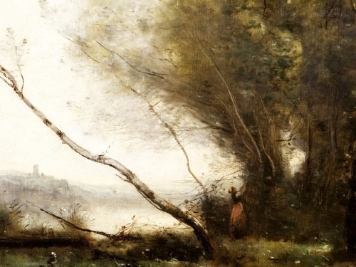 Camille Corot (1796-1875) - The bent tree, c1855-60 : detail