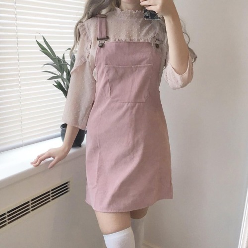 softjoy:corduroy overall dress with pocket  // $10.00