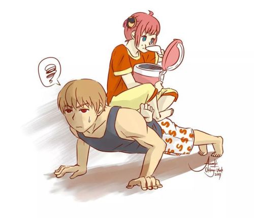 cinnamonrollcircle: Kagura, your too heavy  From Admin Azro. Day2 - Cohabitation.  (late post)