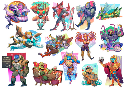 larrydraws:Beast Wars sticker set(one of four we’ll have) for ours with dearest @herzspalter t