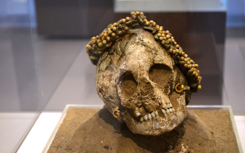 Greek-Museums: Archaeological Museum Of Patra: Four Crowned Skulls Of Two Little