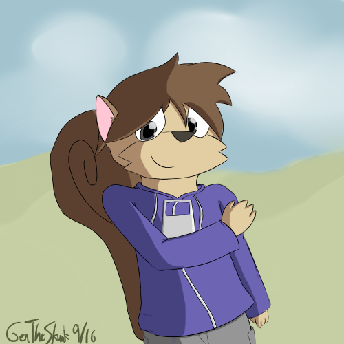 genssketchbook:My end of the bargain for a trade with @deadlycomics! It’s his squirrel OC, Jamestown! ^ -^Cute! :3