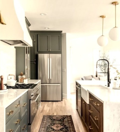 Transitional Kitchen - Great Room Example Of A Sizable, Single-wall, Open-concept Transitional Kitchen