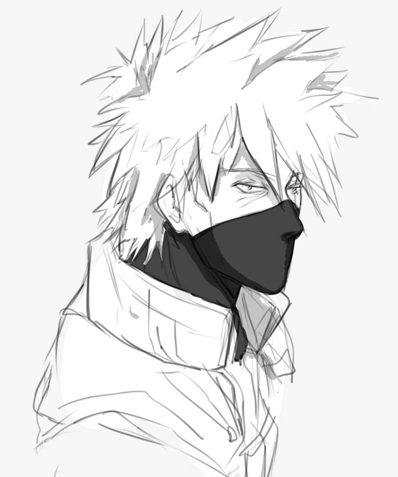 lawlliets:  PRETTY MUCH all of my Kakashi drawings from the last few months! You