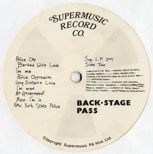 V/A - BACK STAGE PASS LP (1980/UK)